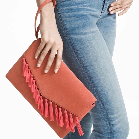 White House Black Market Tassel Clutch Bag - Picture 3 of 7